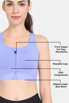 Zelocity High Impact Quick Dry Front Opening Sports Bra - Deep Periwinkle — thumbnail 8
